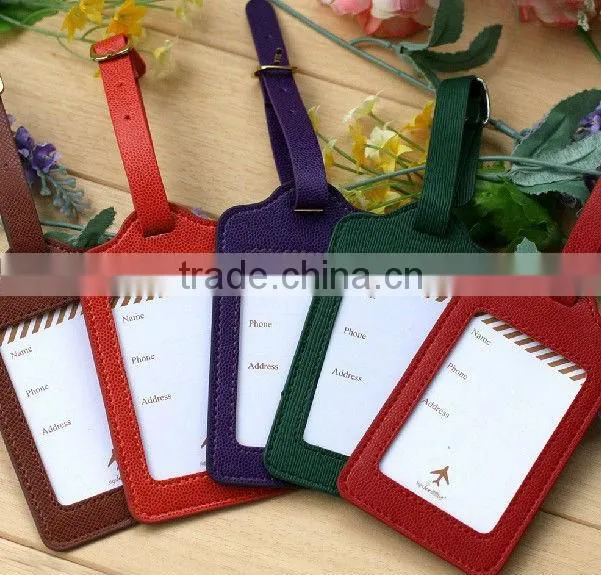 china cheap custom leather travel luggage tag,custom PU leather luggage tag for trip