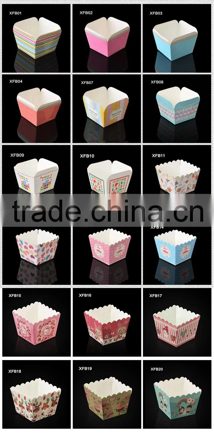 XFB21 BAKEST new high temperature resistance square shape cake paper cup with girl pattern hot sale baking tools
