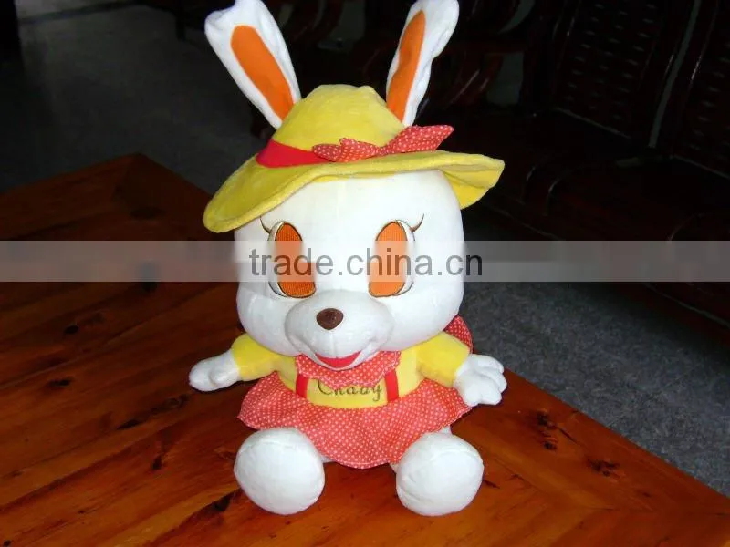 Plush Rabbit Toy, Stuffed Hare, Brown Bunny