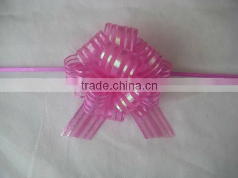HOT SALE 16" Large Glossy Red Plastic POM POM Pull Ribbon Bow
