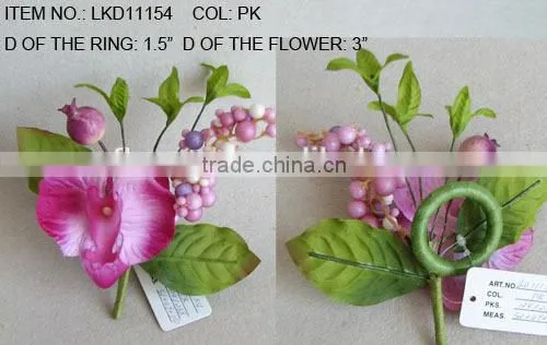 artificial handmade foam berries and pine needle napkin ring