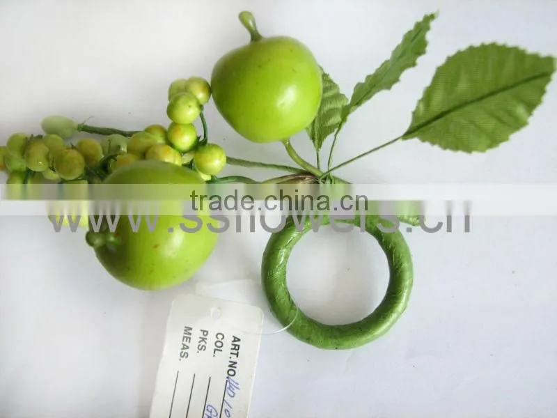 2011 New Style Artificial Flower Silk Flower 1.7" Acrylic Napkin Ring with Artificial Fruit
