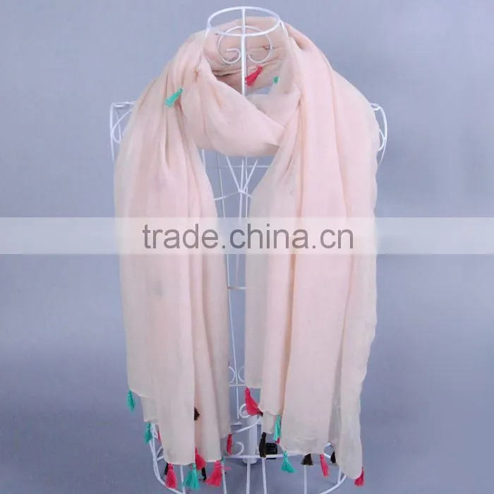 TOP Popular Plain Pure Color Women Scarf Voile Cotton Scarves 180*90 Pashmina