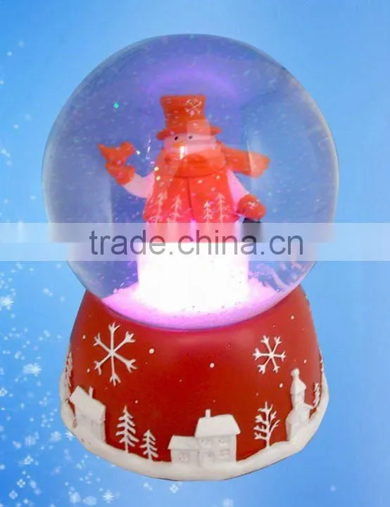colorfull snowman christmas snowglobe