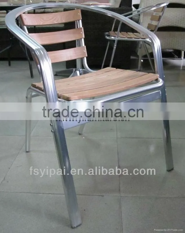 stackable aluminum frame wood dining chair (YC050)