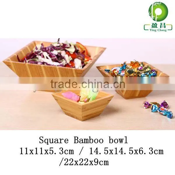 3 in 1 Bamboo square salad bowl dinnerware