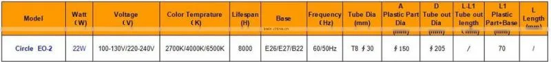 E27/B22 T8 22W Circular Fluorescent Lamp
