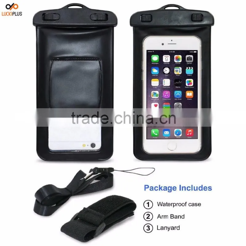 Luckiplus Travel Sport Swimming Phone Bag Waterproof, Snowproof, Dirtproof Case Bag for Phone Orange