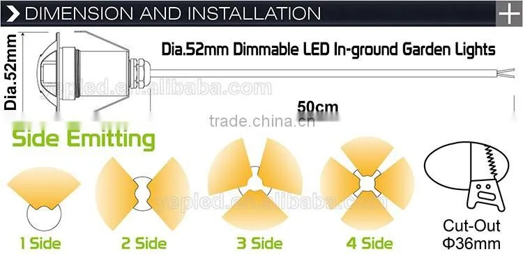 Outdoor Garden Buried Led Lawn Light 12V/ AC85-264V Aluminum