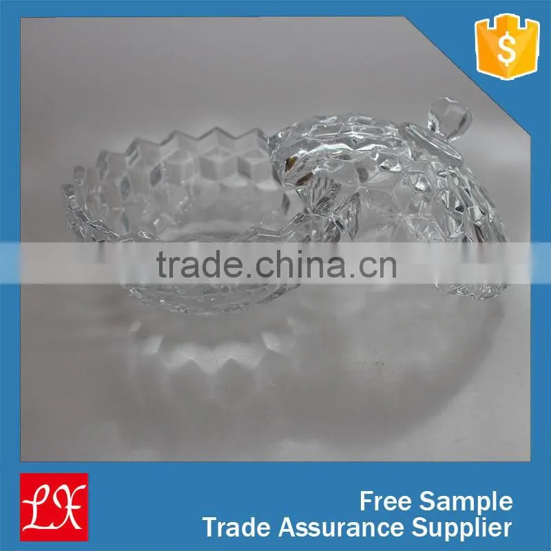 Crystal cute decorative glassware candle glass jar with lid