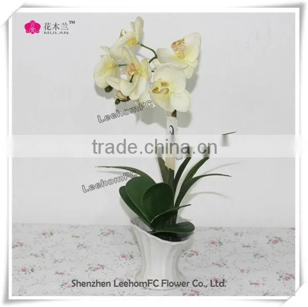 wedding table decoration artificial flower fabric orchid with glass