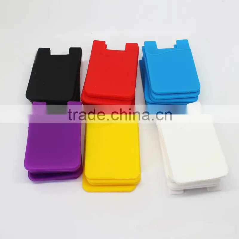 Silicone smart card holder for mobile phone sticked on mobile phone