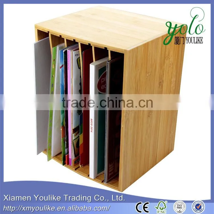 5 Compartments Document Organiser Storage Bamboo Desktop File Sorter