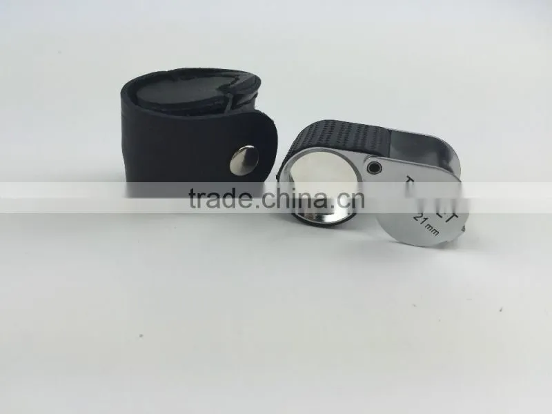 Gem 10x Fold Magnifier Leather bag Gem Loupe
