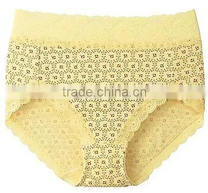 high waist lace waist and leg panty lady underwear