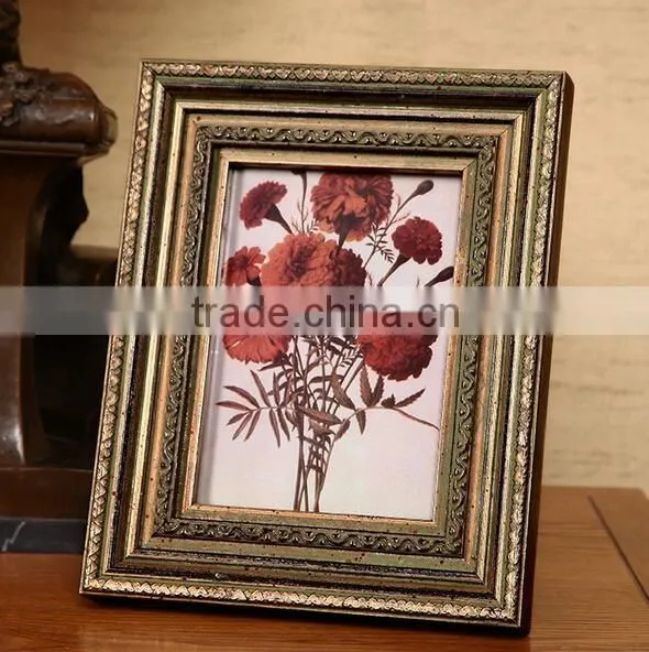 Top quality slap-up wall Decorative archaistic wooden picture Rahmen Handmade baroque Antique Natural solid wood photo frame