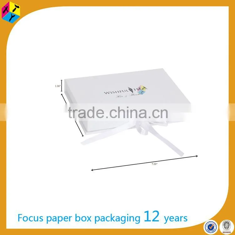 white customized hair extension packaging box