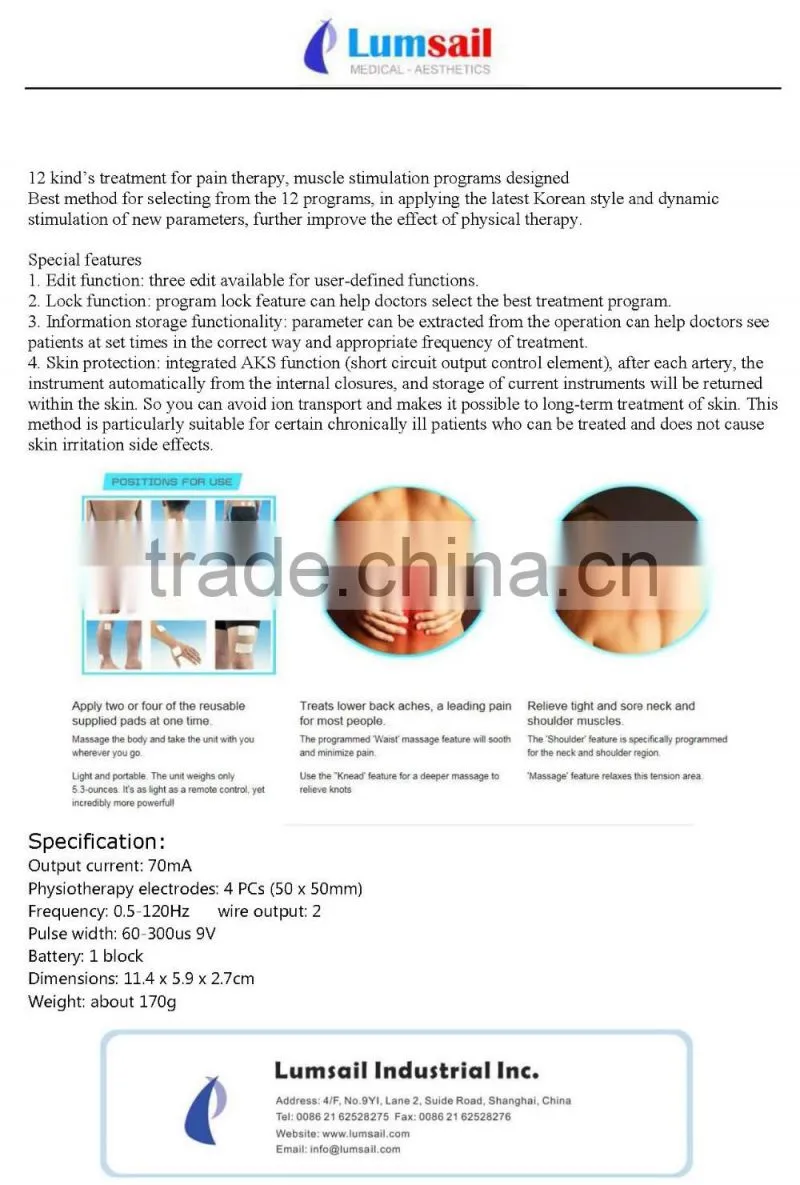 tens acupuncture digital therapy machine massager