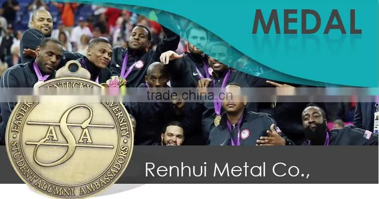 Fashion style 2D/3D custom olympic metal medal with ribbon