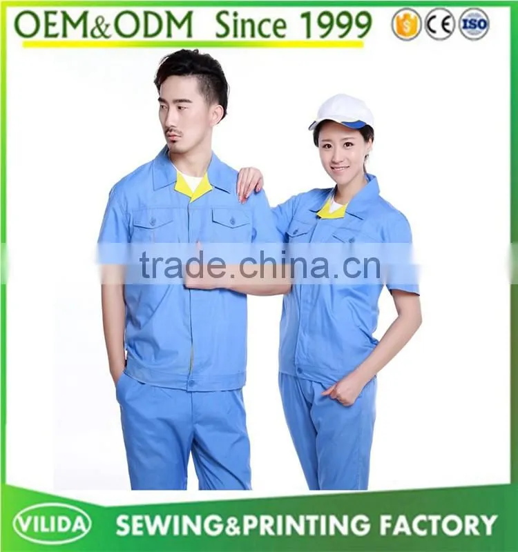 High Quality Short Sleevec Worker Uniform Factory Workerwear From Guangzhou factory