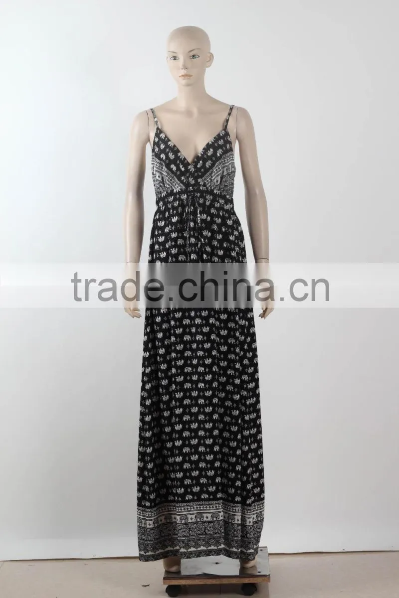 2016 Latest Summer Pakistani Dress Spaghetti Strap Maxi Dress For ladies