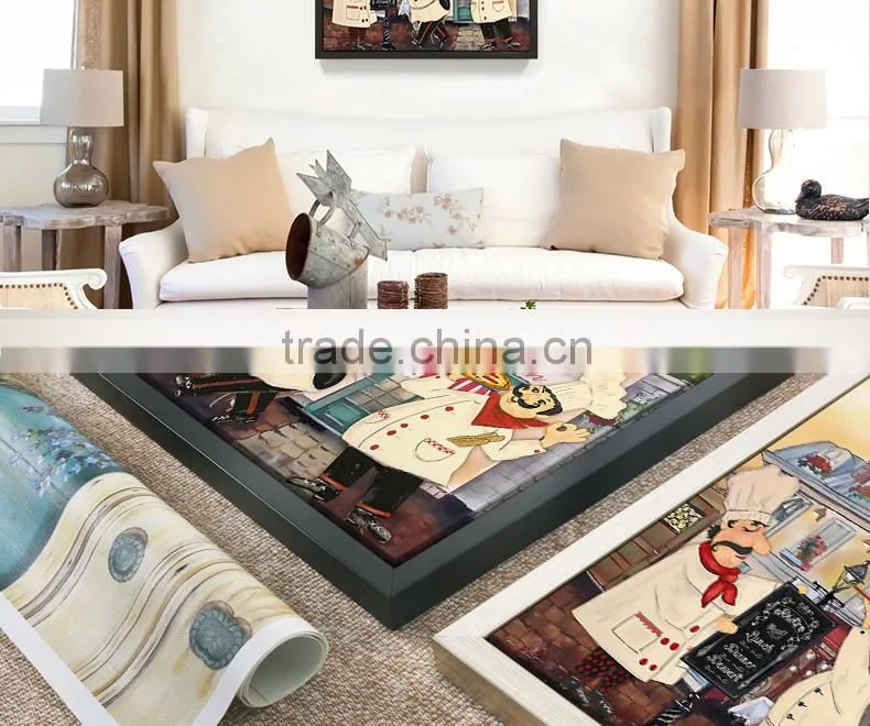 Funny fat cook painting canvas,canvas printing for fat cook