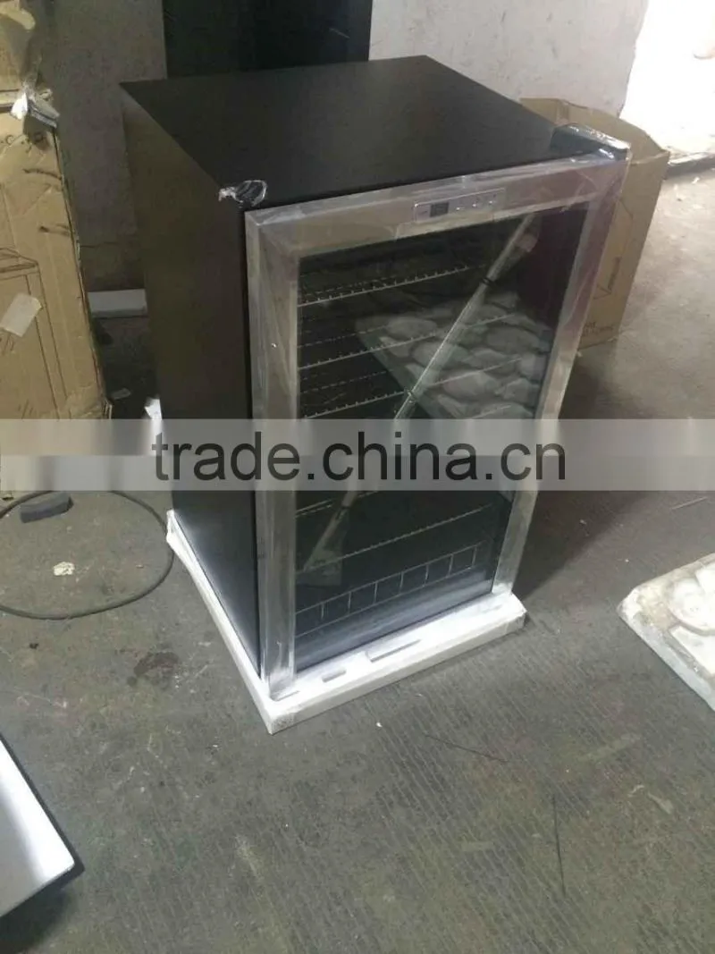 Compressor Commercial Bar Fridge Glass Display Temp Humidity Display for Bar Hotel Restaurant