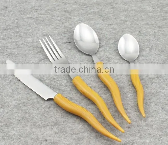 stainless steel cutlery with plastic handle