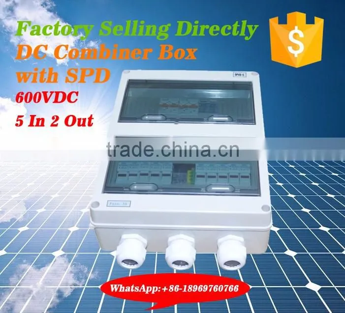Five Inputs One Output Solar Strings Connect Box with SPD