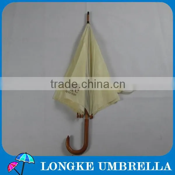23" solid color manual open Wooden straight umbrella