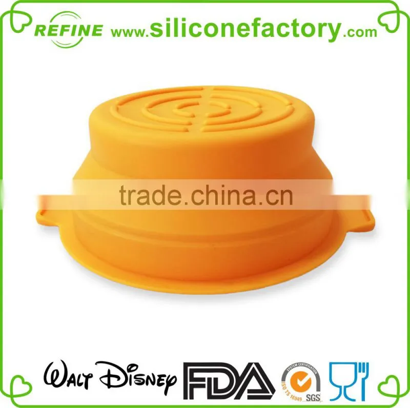 Kitchenware microwave safe silicone salad bowl silicone foldable bowl with cover