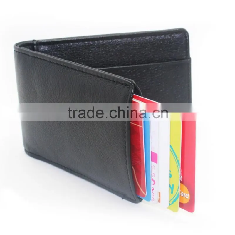 2016 credit card organizer rfid card wallet black leather for men