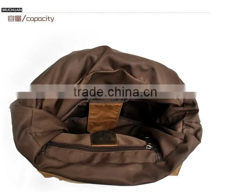 Oem custom design leather backpack bag outdoor backpack grey