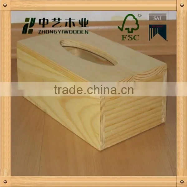 rectangle tissue box cover made from recycled wood