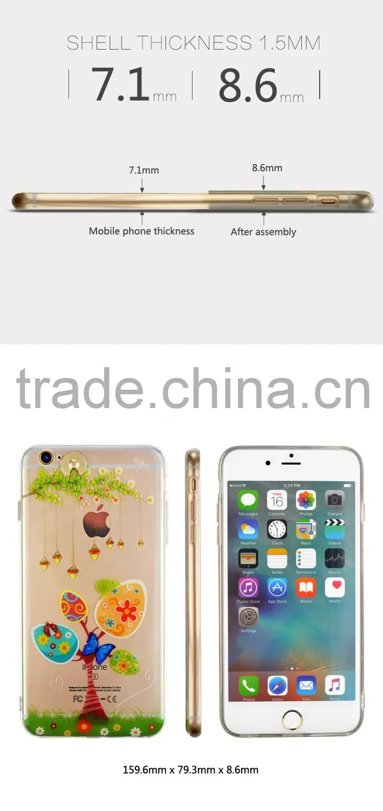 IMD Biscuit Circle TPU Shiny LED Flash Light Case Cover For IPhone 6 6S plus