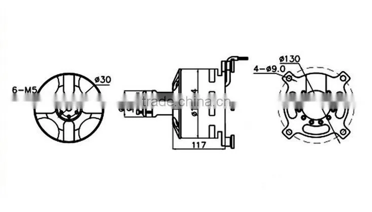 120100 KV80 25KW 60kg thrust Outrunner sensored/sensorless Motor for jet board