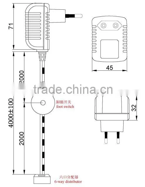 Hot sale high power led distributor and foot switch power supply