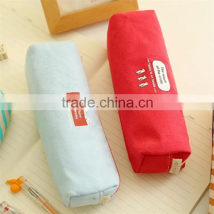 wholesale custom clear canvas zipper fashion stationary pencil cases