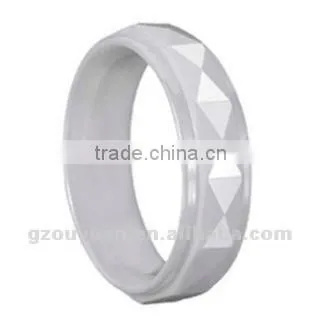 Hot Sell Men and Women White Ceramic Wedding Band Ring, 2012 Fashion Ceramic Ring for Girl and Woman