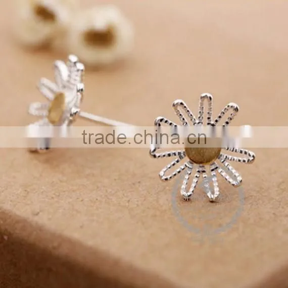 925 sterling solid silver leaf branch earring stud fashion women earring DIY jewelry 6730606