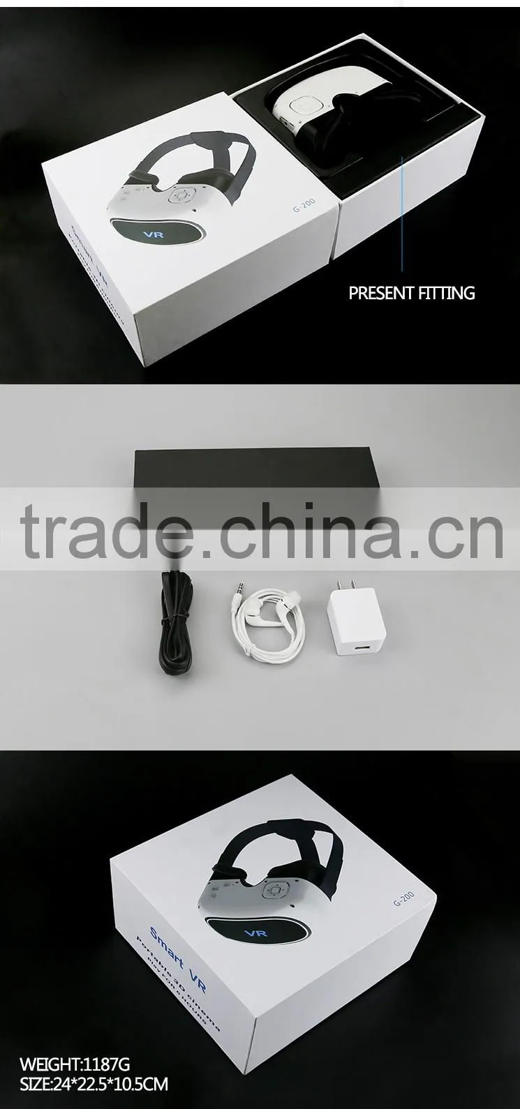 2016 Hot Sale 3D Glasses Virtual Reality All In One VR box With FHD Screen Octa Core Android OS