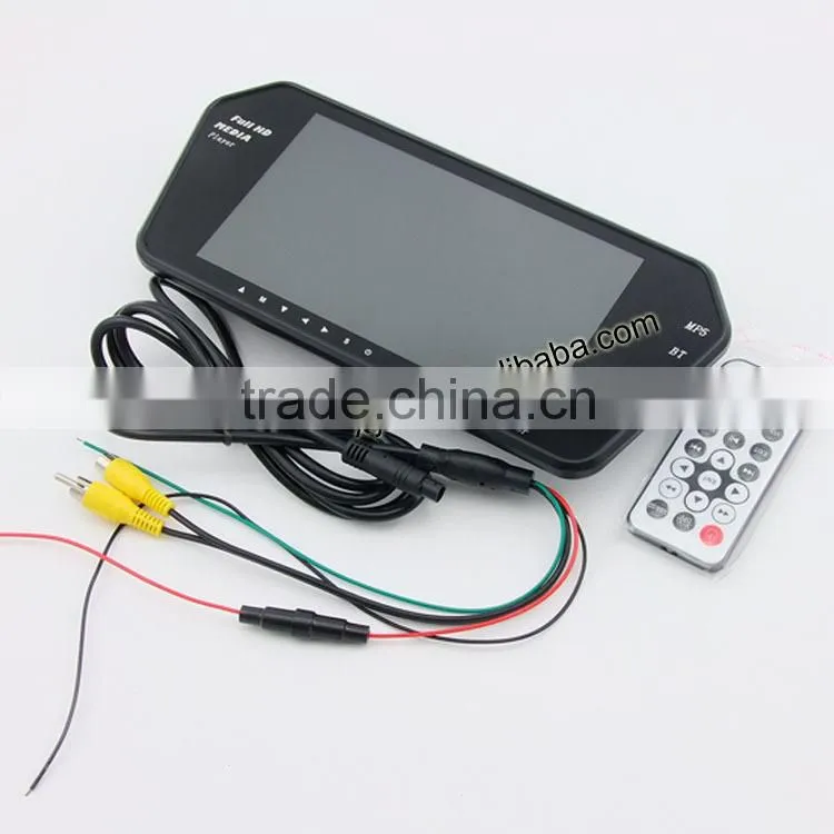 car lcd monitor with bluetooth,7 inch car rearview mirror monitor with DVD/TV/USB/SD/IR/FM XY-2058mp5+BT