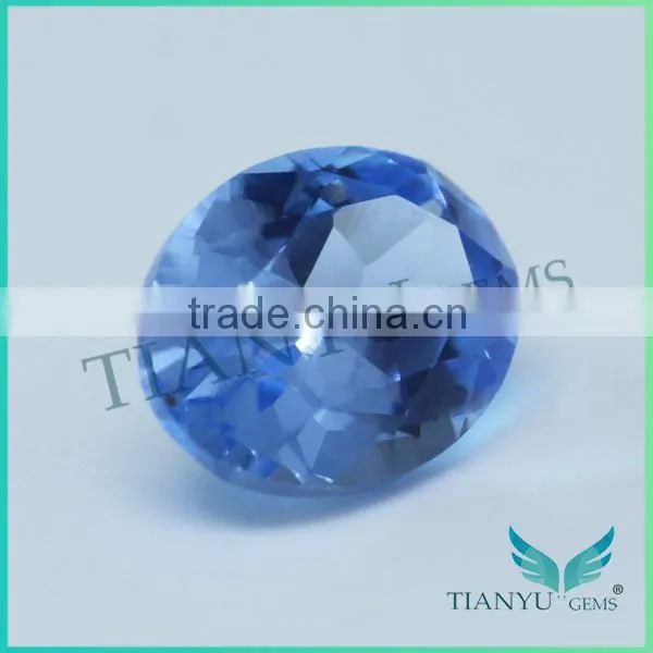 Oval synthetic blue spinel 110# faceted