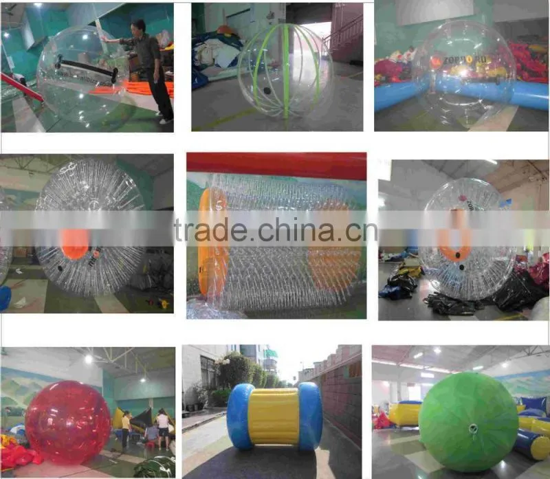 Outside 2.4m Transparent Inflatable Water Roller For Sale
