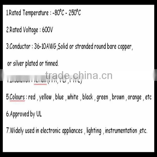 Polytetrafluoroethylene PTFE Low Smoke Zero Halogen Teflon Wire