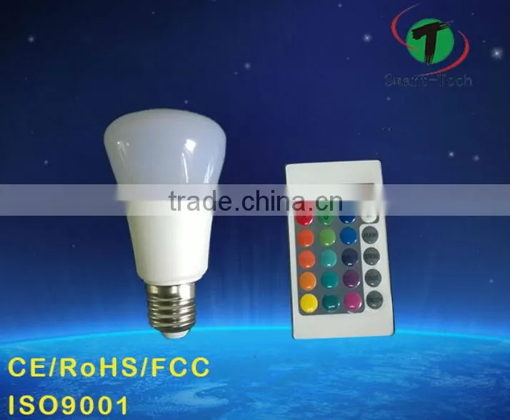 High brightness and energy saving Rgbw LED Bulb with new remote control