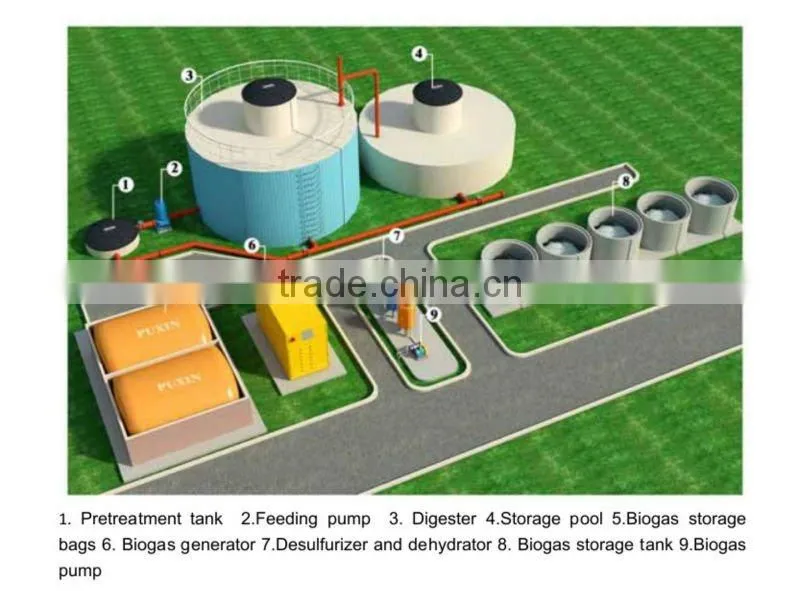 PUXIN commerical biogas plant for farm