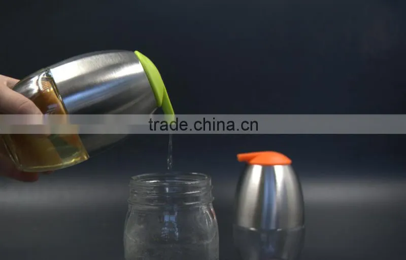 cruet set glass Oil vinegar bottle with Stainless steel