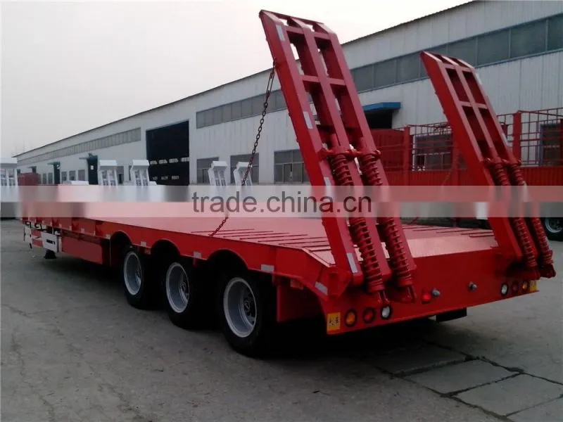 3 axles extendable lowbed trailer, telescoping container trailer