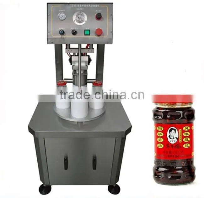 Semi-automatic vacuum glass jar capping sealing machine